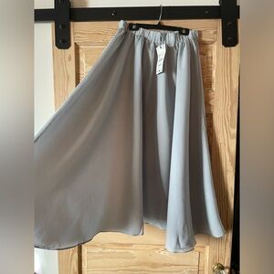 Zara Light Gray Gathered Skirt